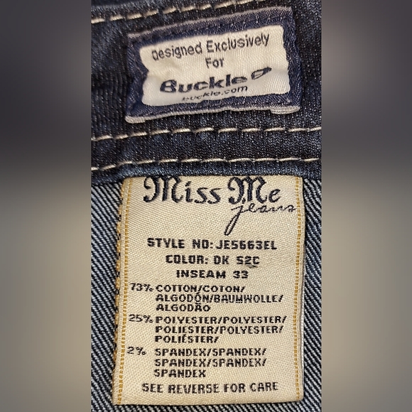 Miss Me Easy Boot JE5663EL Dark Wash Bejeweled Pocket Jeans NWOT - Picture 9 of 10